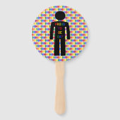 LGBTQ-Man Silhouette en Rainbow-Mannen Aangepast Handwaaier (Voorkant)