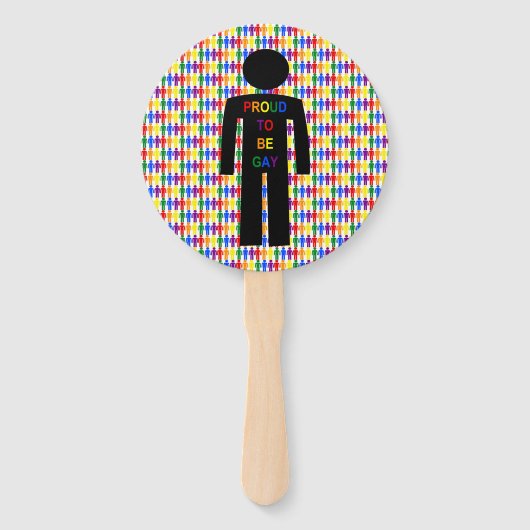 LGBTQ-Man Silhouette en Rainbow-Mannen Aangepast Handwaaier (Voorkant)