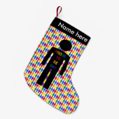 LGBTQ-Man Silhouette en Rainbow-Mannen Aangepast Kleine Kerstsok (Voorkant (Hangend))