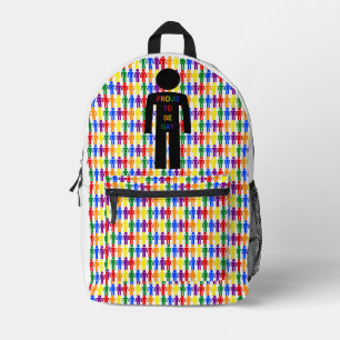 LGBTQ-Man Silhouette en RegenboogMannen Bedrukte Rugzak