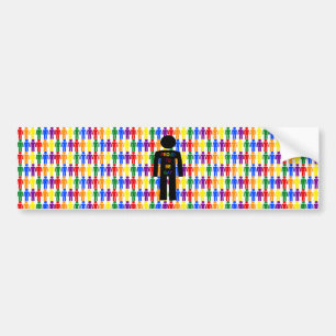 LGBTQ-Man Silhouette en RegenboogMannen Bumpersticker