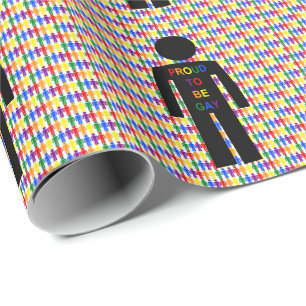 LGBTQ-Man Silhouette en RegenboogMannen Cadeaupapier