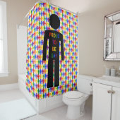 LGBTQ-Man Silhouette en RegenboogMannen Douchegordijn (In situ)