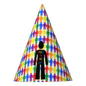 LGBTQ-Man Silhouette en RegenboogMannen Feesthoedjes (Voorkant)