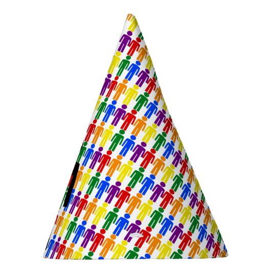 LGBTQ-Man Silhouette en RegenboogMannen Feesthoedjes (Rechts)