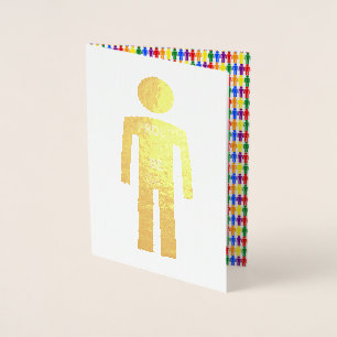 LGBTQ-Man Silhouette en RegenboogMannen Folie Kaarten