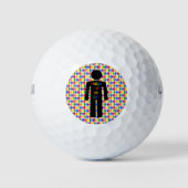 LGBTQ-Man Silhouette en RegenboogMannen Golfballen (Voorkant)