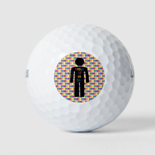 LGBTQ-Man Silhouette en RegenboogMannen Golfballen (Voorkant)