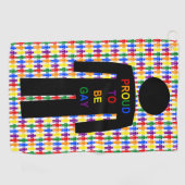 LGBTQ-Man Silhouette en RegenboogMannen Golfhanddoek (Horizontaal)