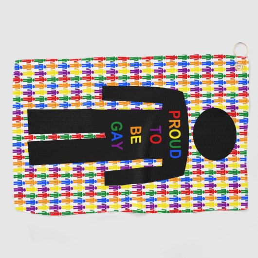 LGBTQ-Man Silhouette en RegenboogMannen Golfhanddoek (Horizontaal)