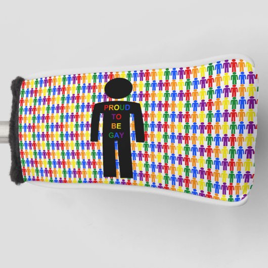 LGBTQ-Man Silhouette en RegenboogMannen Golfheadcover (Voorkant)