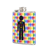 LGBTQ-Man Silhouette en RegenboogMannen Heupfles (Links)