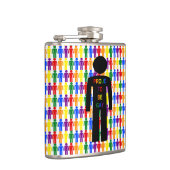 LGBTQ-Man Silhouette en RegenboogMannen Heupfles (Rechts)