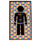 LGBTQ-Man Silhouette en RegenboogMannen Klein Cadeauzakje (Achterkant)