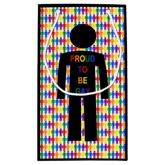 LGBTQ-Man Silhouette en RegenboogMannen Klein Cadeauzakje (Achterkant)