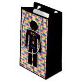 LGBTQ-Man Silhouette en RegenboogMannen Klein Cadeauzakje (Achterkant Gekanteld)