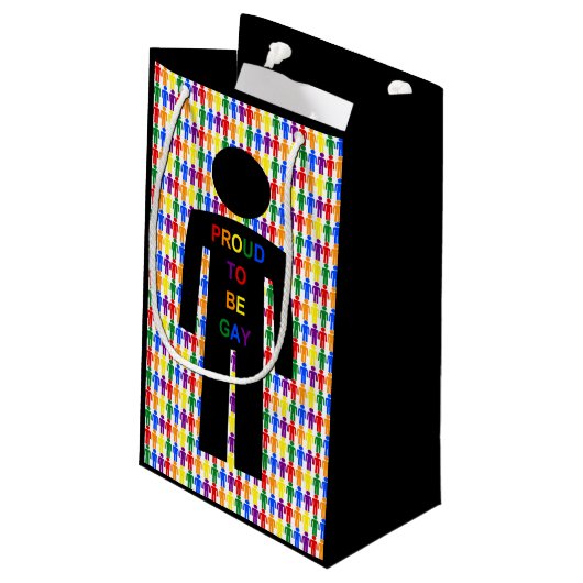 LGBTQ-Man Silhouette en RegenboogMannen Klein Cadeauzakje (Achterkant Gekanteld)