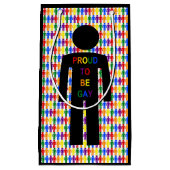 LGBTQ-Man Silhouette en RegenboogMannen Klein Cadeauzakje (Voorkant)