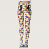 LGBTQ-Man Silhouette en RegenboogMannen Leggings (Voorkant)
