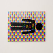 LGBTQ-Man Silhouette en RegenboogMannen Legpuzzel (Horizontaal)