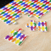 LGBTQ-Man Silhouette en RegenboogMannen Legpuzzel (Zijkant)