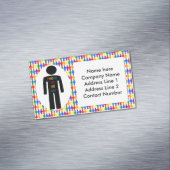 LGBTQ-Man Silhouette en RegenboogMannen Magnetisch Visitekaartje (Voorbeeld)