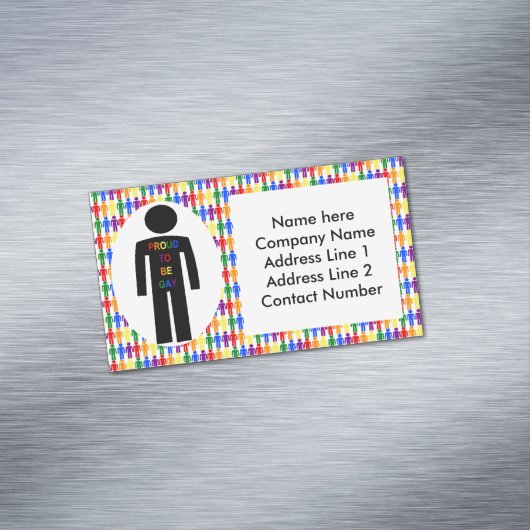 LGBTQ-Man Silhouette en RegenboogMannen Magnetisch Visitekaartje (Voorbeeld)