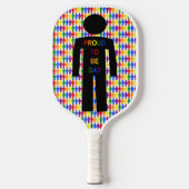 LGBTQ-Man Silhouette en RegenboogMannen Pickleball Paddle (Voorkant)