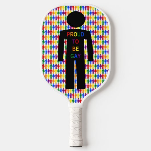 LGBTQ-Man Silhouette en RegenboogMannen Pickleball Paddle (Voorkant)
