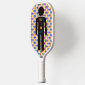 LGBTQ-Man Silhouette en RegenboogMannen Pickleball Paddle (Links)