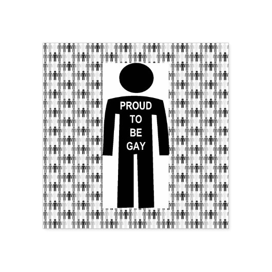 LGBTQ-Man Silhouette en RegenboogMannen Rubberstempel (Afrduk)