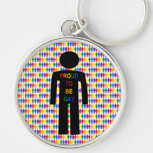 LGBTQ-Man Silhouette en RegenboogMannen Sleutelhanger