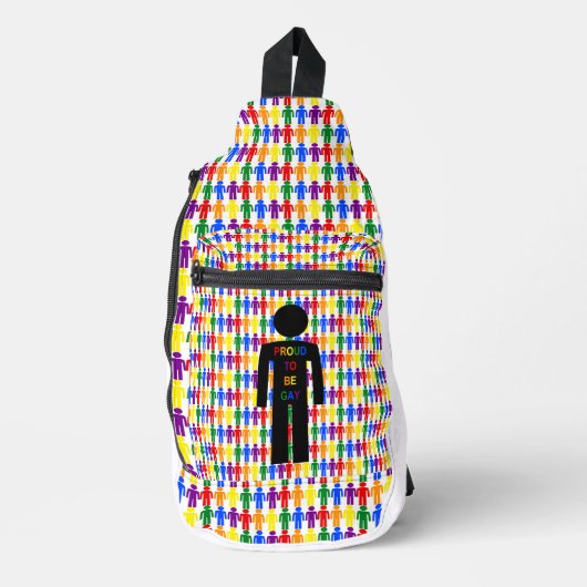 LGBTQ-Man Silhouette en RegenboogMannen Sling Bag (Voorkant)