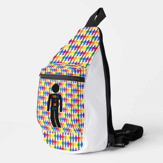 LGBTQ-Man Silhouette en RegenboogMannen Sling Bag (Rechterhoek)