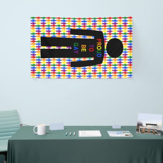 LGBTQ-Man Silhouette en RegenboogMannen Spandoek (Beurs)