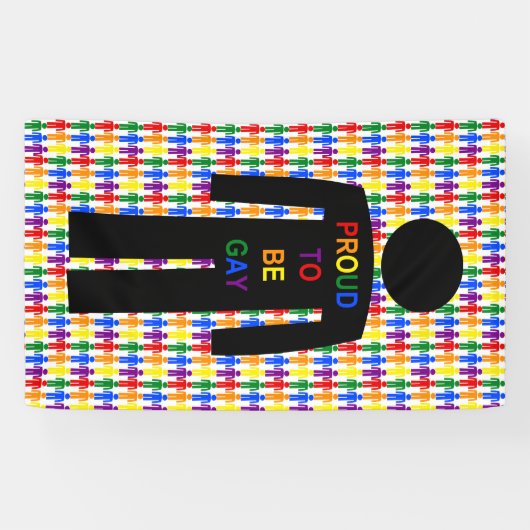 LGBTQ-Man Silhouette en RegenboogMannen Spandoek (Horizontaal)