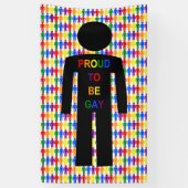 LGBTQ-Man Silhouette en RegenboogMannen Spandoek (Verticaal)