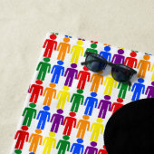 LGBTQ-Man Silhouette en RegenboogMannen Strandlaken (In situ)