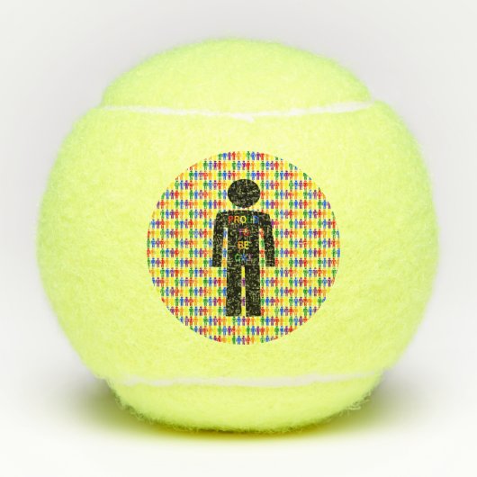 LGBTQ-Man Silhouette en RegenboogMannen Tennisballen (Voorkant)