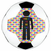 LGBTQ-Man Silhouette en RegenboogMannen Voetbal (Voorkant)