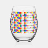 LGBTQ-Man Silhouette en RegenboogMannen Wijnglas Zonder Voet (Rechts)