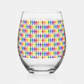 LGBTQ-Man Silhouette en RegenboogMannen Wijnglas Zonder Voet (Links)