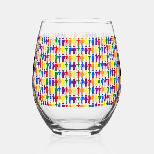 LGBTQ-Man Silhouette en RegenboogMannen Wijnglas Zonder Voet (Links)