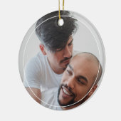 LGBTQ Mannelijke Couple Gay Olde Kerstfoto Keramisch Ornament (Links)