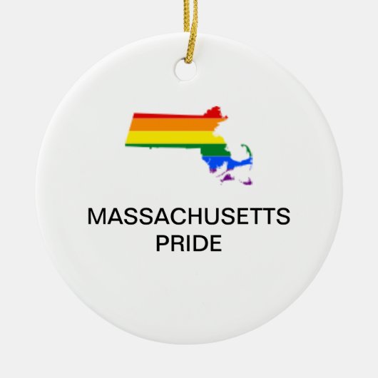 LGBTQ MASSACHUSETTS PRIDE Ceramic Ornament (Voorkant)