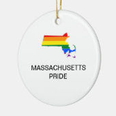 LGBTQ MASSACHUSETTS PRIDE Ceramic Ornament (Links)