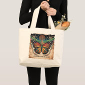 LGBTQ Maya Butterfly | Rainbow Pride Grote Tote Bag (Voorkant (product))