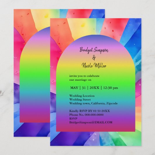 lgbtq mensenrechten bruiloft uitnodiging (Voorkant / Achterkant)