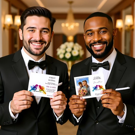 LGBTQ+ met foto Rainbow Lovebirds Kaart