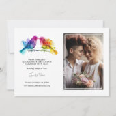 LGBTQ+ met foto Rainbow Lovebirds Save The Date (Achterkant)